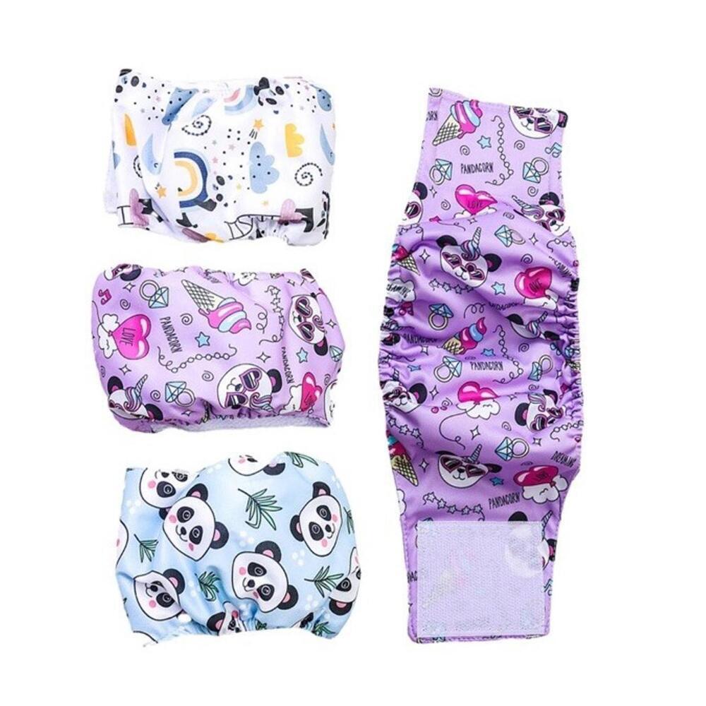 FCFlower - 3 Pack Male Dog Diapers, Reusable Belly Bands for Male Dogs, Size S